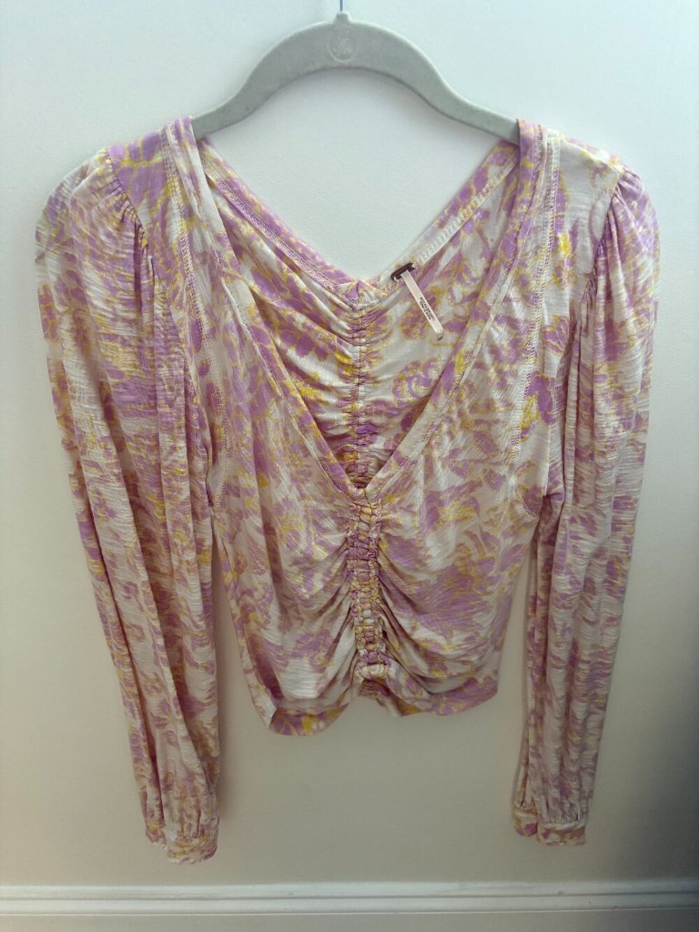 Free People Say The Word Ruched Floral Top